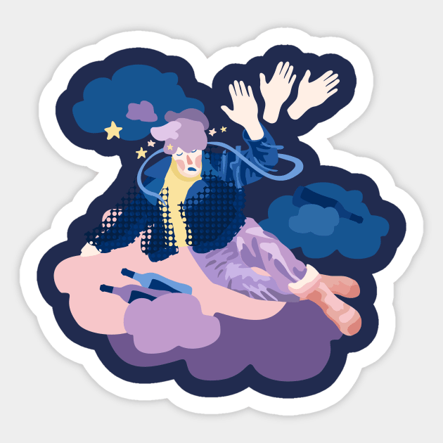 Drunken Heaven Sticker by XOOXOO